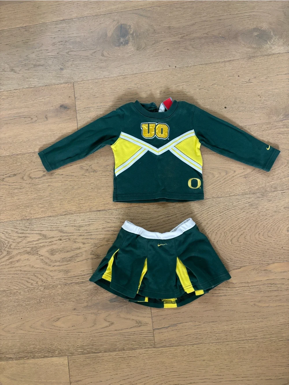 Nike Oregon Duck Green and Yellow baby  Cheerleader Outfit